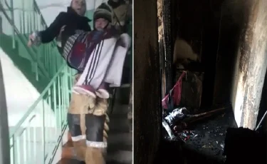 В Алматы спасли пенсионерку из горящей квартиры