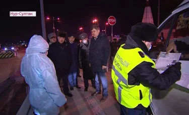 Аскар Мамин осмотрел один из блокпостов в Нур-Султане